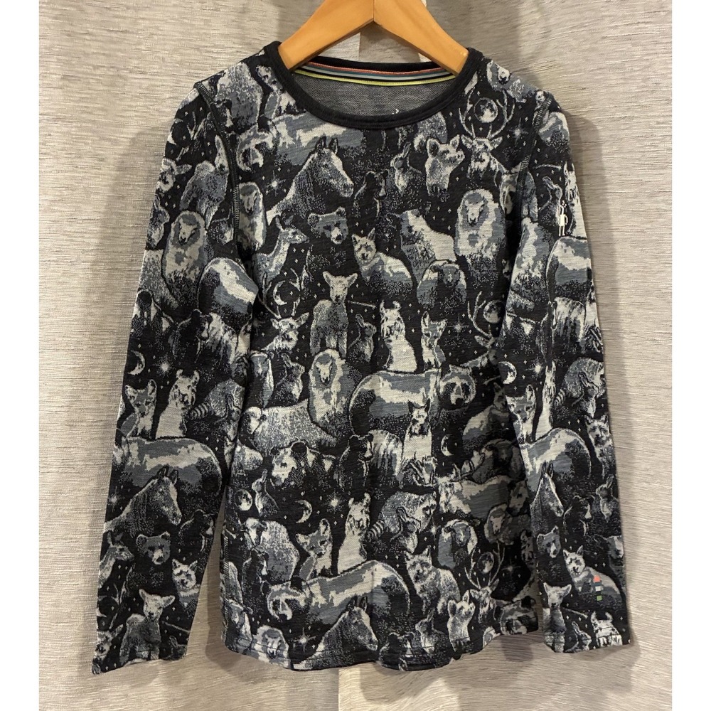 Smartwool Kids' Classic Thermal Merino Base Layer Crew Outdoor Wildlife Graphic